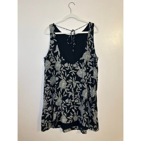 Abercrombie & Fitch Trapeze Floral Black Boho Capsule Flowy Mini Dress Large - Picture 5 of 10